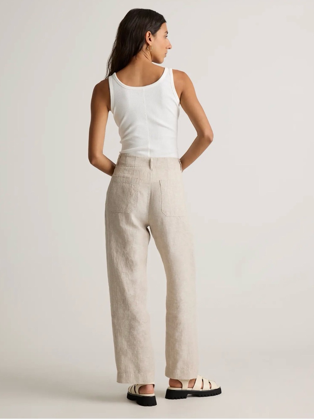 Quince 100% European Linen Patch Pocket Wide Leg Pant - Picture 2 of 8